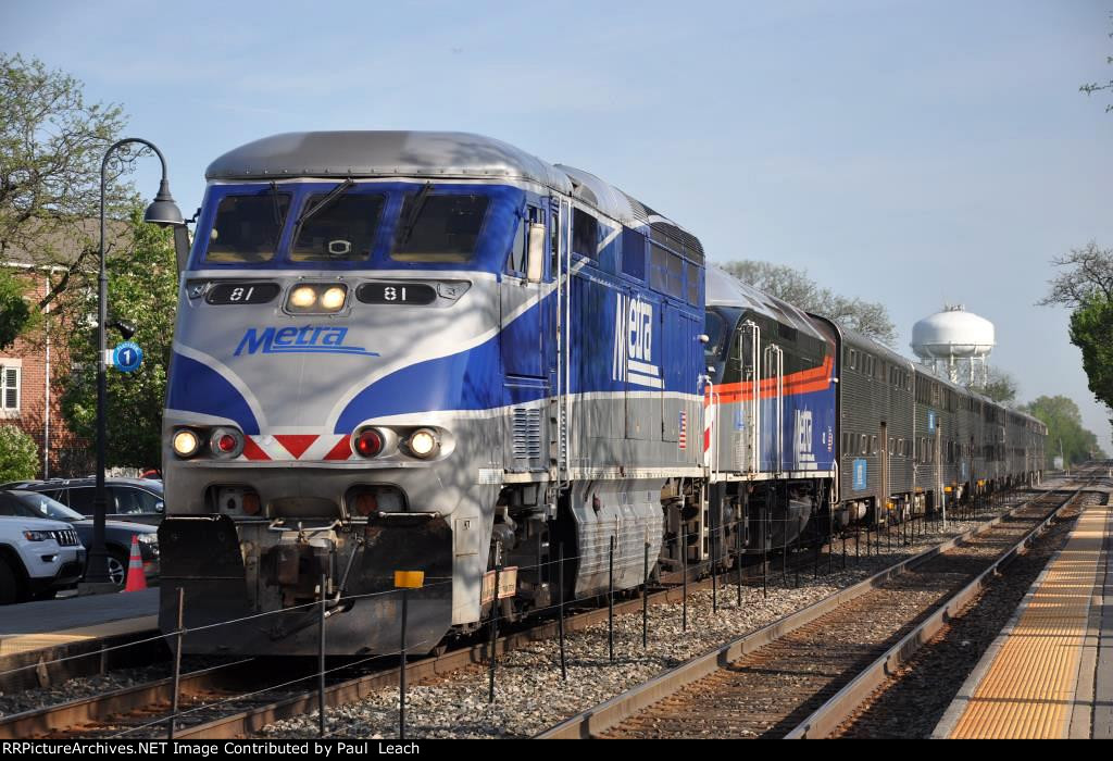 Outbound double headed commuter train